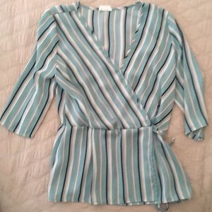 Faux wrap top: Sienna Sky